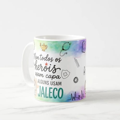 Caneca Personalizada Enfermagem Presente Heróis de Jaleco