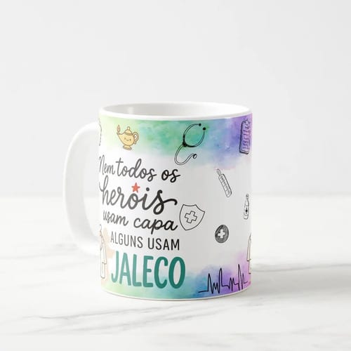 Caneca Personalizada Enfermagem Presente Heróis de Jaleco