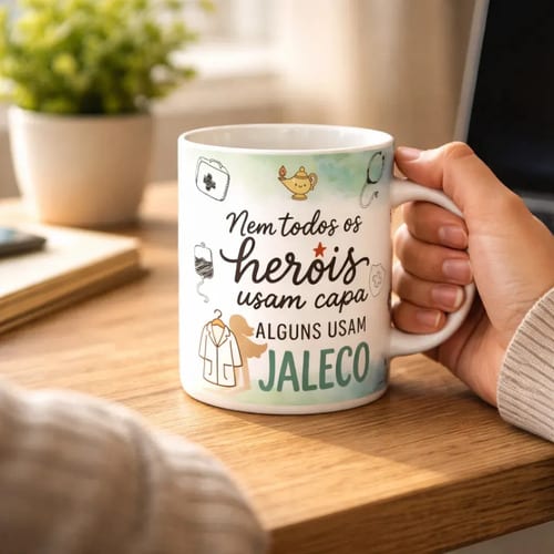 Caneca Personalizada Enfermagem Presente Heróis de Jaleco