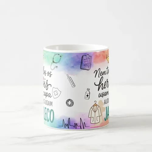 Caneca Personalizada Enfermagem Presente Heróis de Jaleco