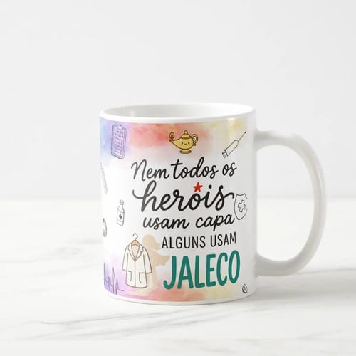 Caneca Personalizada Enfermagem Presente Heróis de Jaleco