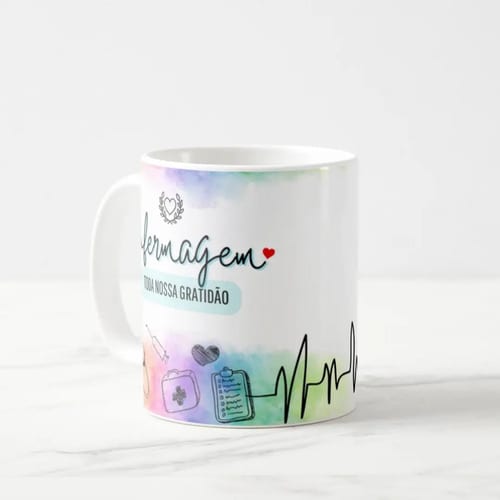 Caneca Profissão Enfermagem Hospital Toda Nossa Gratidão