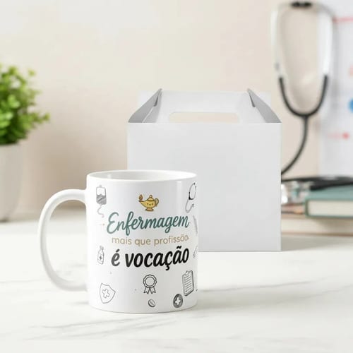 Caneca Profissão Enfermagem Hospital Presente É Uma Vocação
