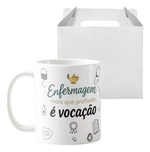 Caneca Profissão Enfermagem Hospital Presente É Uma Vocação