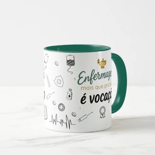 Caneca Personalizada Enfermagem Presente Mais Que Vocação
