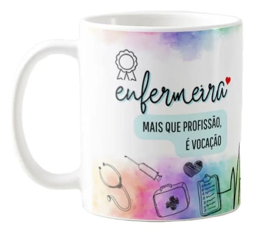 Caneca Personalizada Enfermagem Presente Gratidão Enfermeira - Profissões (Enfermeiro(a))