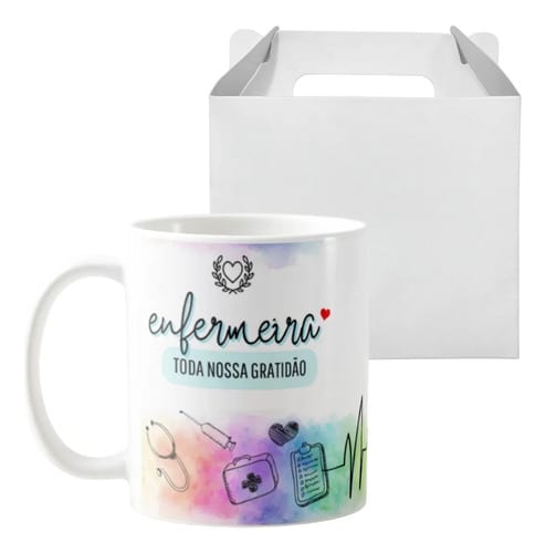 Caneca Personalizada Enfermagem Presente Gratidão Enfermeira