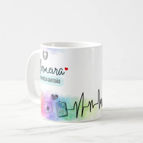 Caneca Personalizada Enfermagem Presente Gratidão Enfermeira