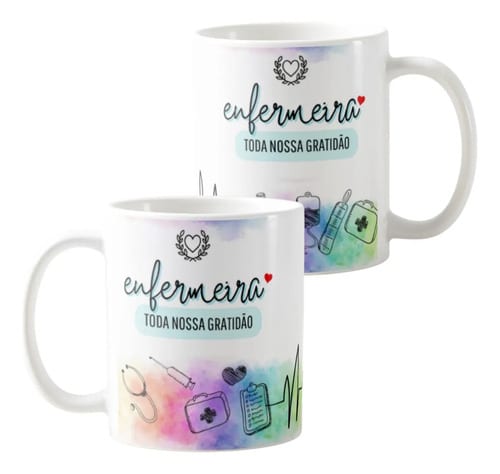 Caneca Personalizada Enfermagem Presente Gratidão Enfermeira