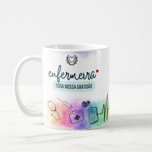 Caneca Personalizada Enfermagem Presente Gratidão Enfermeira