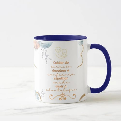 Caneca Odontologia Presente Formatura Lembrança Delicada
