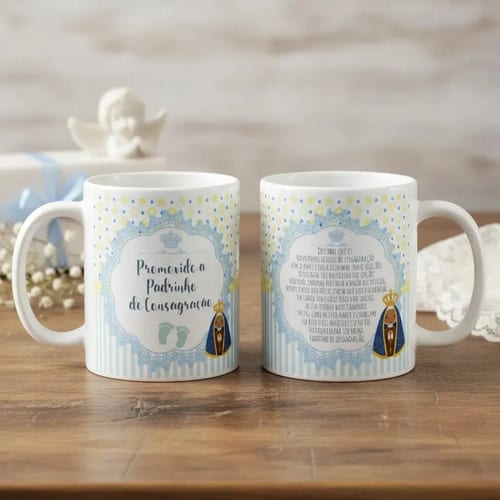 Caneca Presente Padrinho de Consagração Pronta Entrega - Batizado (Padrinho)