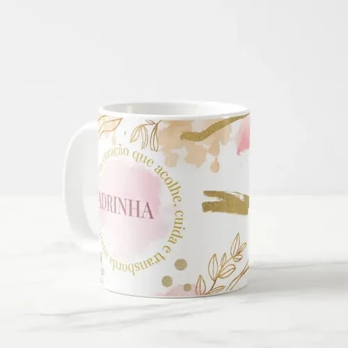 Caneca Feminina Madrinha Presente Coração de Madrinha