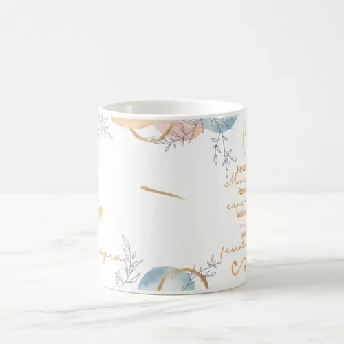 Caneca Profissão Presente Dia da Fisioterapeuta Aquarela