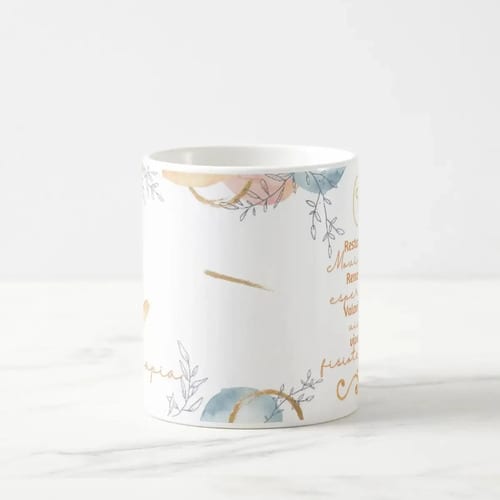 Caneca Profissão Presente Dia da Fisioterapeuta Aquarela