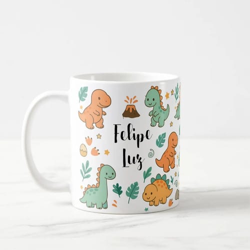 Caneca Personalizada com Nome para Crianças Mundo dos Dinossauro - Outros (Infantil)