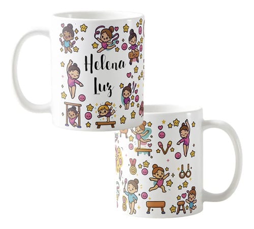 caneca infantil feminina ginastica olimpica polimero