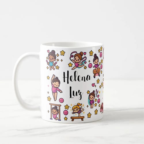 caneca infantil feminina ginastica olimpica polimero