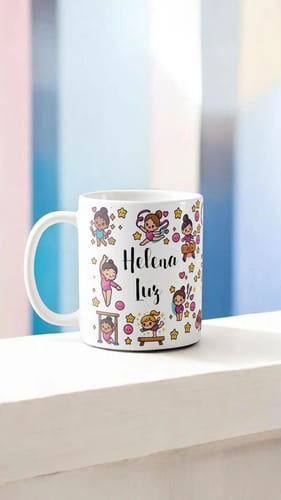 caneca infantil feminina ginastica olimpica polimero - Outros (Aniversário)