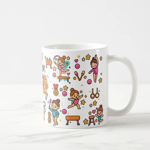caneca infantil feminina ginastica olimpica polimero