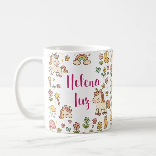 Caneca Infantil Personalizada Com Nome - Polimero Resistente Unicornio - Outros (Amizade)