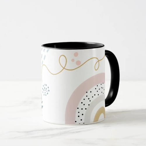 Caneca Cerâmica Preta Mulheres Personalizada Lembrança Feminina Preto Aniversário Amiga