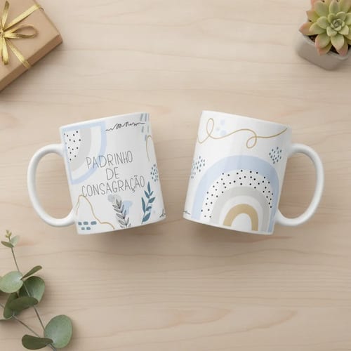 Caneca Personalizada Padrinho de Consagração Minimalista - Batizado (Padrinho)