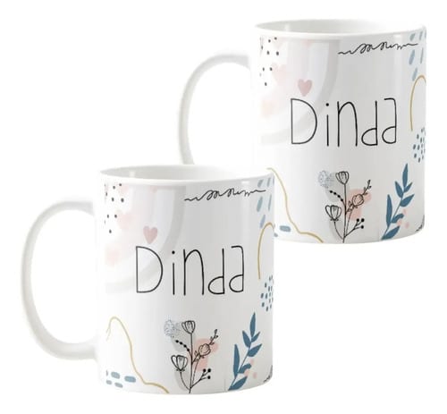 Caneca Presente Para Madrinha Batizado Crisma Casamento Branco Kit 2 Dindas - Batizado (Madrinha)