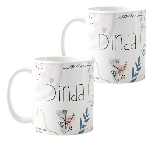 Caneca Presente Para Madrinha Batizado Crisma Casamento Branco Kit 2 Dindas - Batizado (Madrinha)