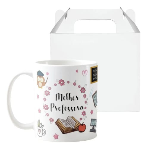 Kit 2 Canecas Personalizadas Professora Presente Melhor Professora