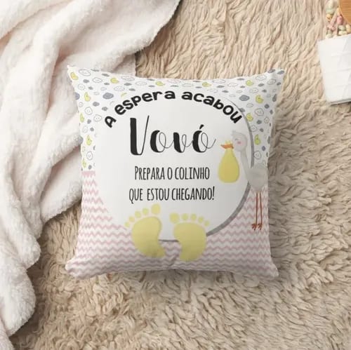 Almofada Decorativa Presente Anúncio De Gravidez Avó Vovó