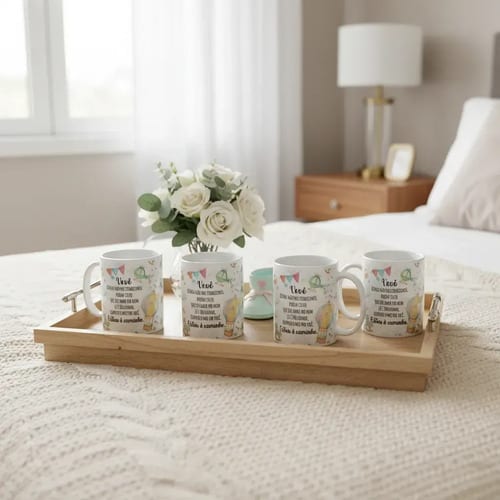 Kit Canecas Personalizadas Gravidez Surpresa Avô E Avó Branco Combo 4 Vovó E Vovô