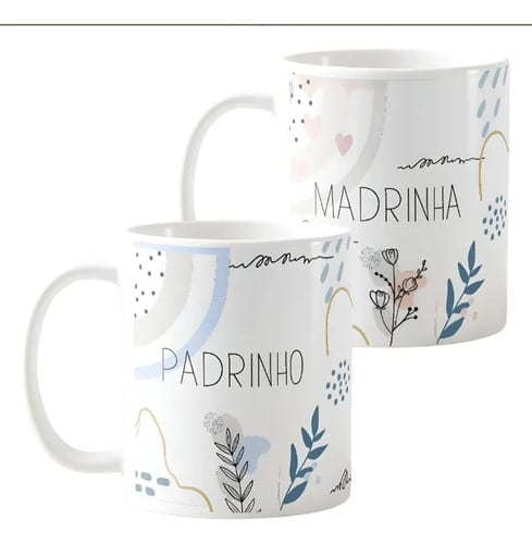 Kit 4 Canecas Personalizadas Lembrança Padrinhos Batizado