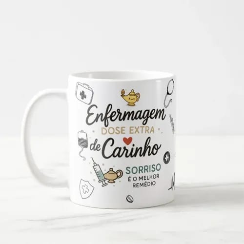 Kit 4 Canecas Enfermagem Profissões Pronta Entrega Presente Carinho