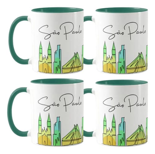 Combo 4 Canecas Lembrança Cidade São Paulo