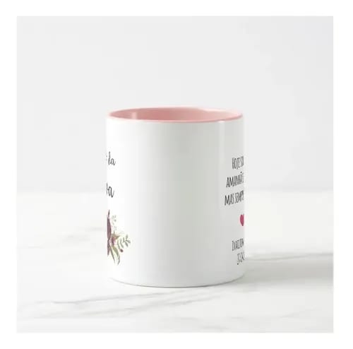 Caneca Casamento para Mãe da Noiva Ramos de Flores Marsala