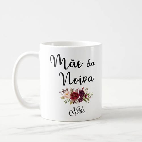 Kit 2 Canecas Lembrança Casamento Pai E Mãe Da Noiva Marsala