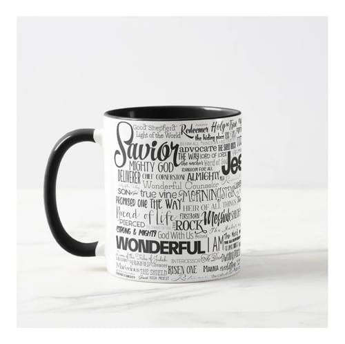 Caneca Personalizada Os Nomes De Jesus Preto