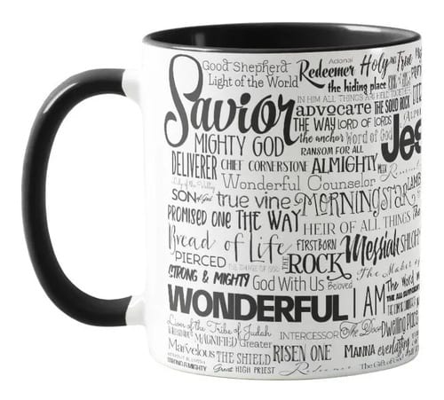 Caneca Personalizada Os Nomes De Jesus Preto - Religioso (igreja)