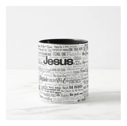 Caneca Personalizada Os Nomes De Jesus Preto