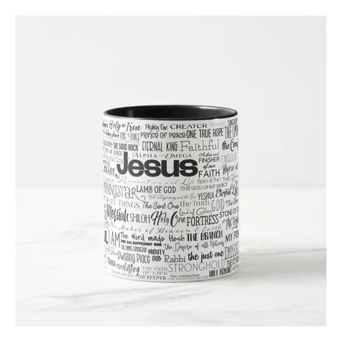 Caneca Personalizada Os Nomes De Jesus Preto