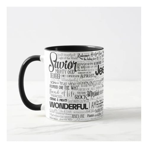 Caneca Personalizada Os Nomes De Jesus Preto