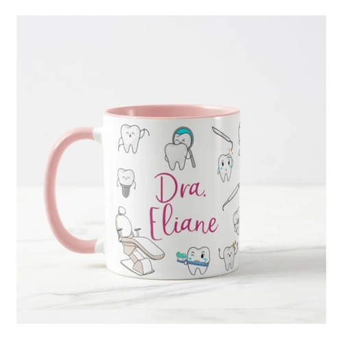 Caneca Dentista Odontologista Com Nome