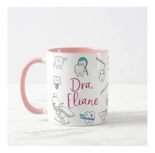 Caneca Dentista Odontologista Com Nome