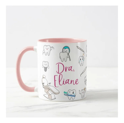 Caneca Dentista Odontologista Com Nome