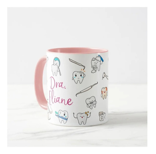 Caneca Dentista Odontologista Com Nome