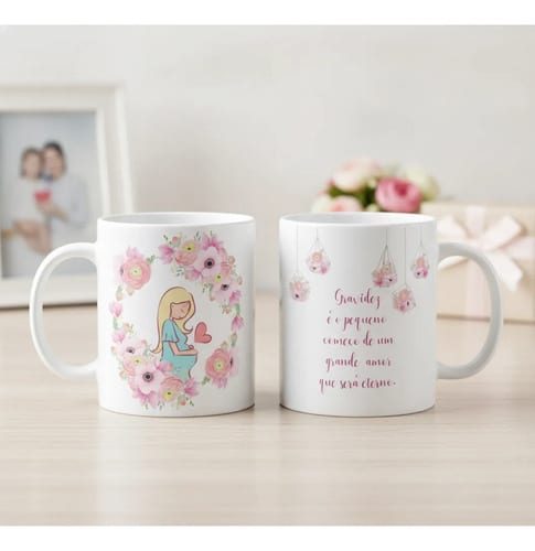 Caneca Personalizada para Grávida - Dia das Mães - Família (Mãe)