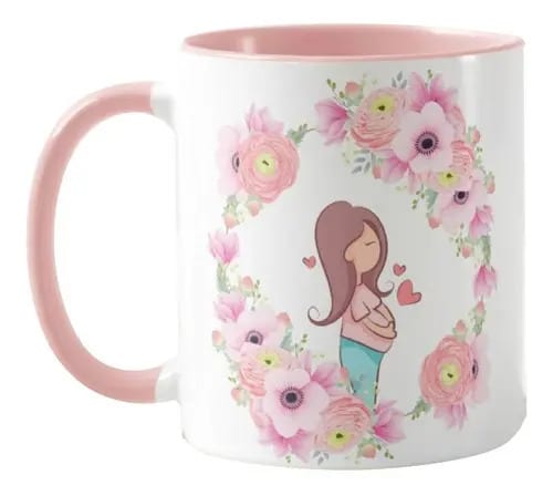 Caneca Personalizada Gestante Presente Dia das Mães - Família (Mãe)