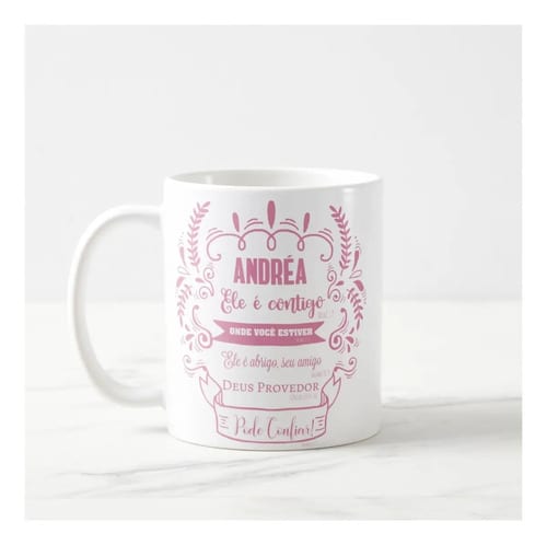 Caneca Porcelana Branca 325ml Dia Mulheres Evangélica Presente Branco