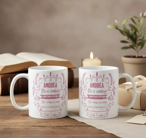 Caneca Porcelana Branca 325ml Dia Mulheres Evangélica Presente Branco - Religioso